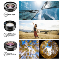 APEXEL-Objectif mobile universel HD Pro, appareil photo professionnel, appareil photo, kits d'objectif 5 en 1