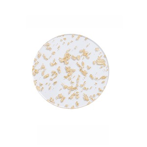Acrylic Gold Foil Coaster Round Heat Insulating Home Use Resin Table Mat Nordic Style - Product Image 5