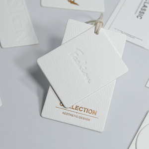 Etiqueta de marca registrada de <span class=keywords><strong>ropa</strong></span> de gama alta, papel especial personalizado, logotipo grueso en relieve, <span class=keywords><strong>etiquetas</strong></span> simples <span class=keywords><strong>para</strong></span> <span class=keywords><strong>tienda</strong></span> de <span class=keywords><strong>ropa</strong></span> de mujer - Product Image 6