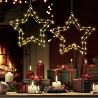 2026 Bestseller Innen-Wand- und Fensterdekoration Weihnachts-Fenstersilhouette Sternförmige Lichterkette
