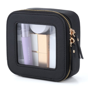 Toiletry Organizer Women Custom Logo Zipper Portable Toiletry <b>Cosmetic</b> <b>Case</b> Makeup Bag Leather Cute Clear Make up Pouch - Product Image 1