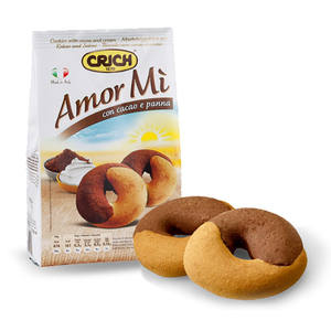 Amorm Premium <b>Quality</b> Cream Cocoa Sandwich Biscuit Ring-Shaped Semi-Soft Texture 300g X 12 Pieces <b>Sweet</b> Fermented Cake Taste - Product Image 1