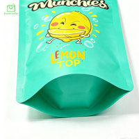 Sachets alimentaires personnalisés à fond plat, colorés, recyclables en PE avec fermeture éclair, imprimés en héliogravure de qualité alimentaire pour l'emballage de chewing-gum et de gelée