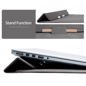 Étui pour <span class=keywords><strong>ordinateur</strong></span> portable ultra fin de 13.3 à <span class=keywords><strong>14</strong></span> <span class=keywords><strong>pouces</strong></span> étui à fermeture magnétique en simili <span class=keywords><strong>cuir</strong></span> suédé avec petite <span class=keywords><strong>pochette</strong></span> pour tablette - Product Image 2