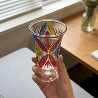 Verre à whisky en cristal Edo Kiriko taillé à la main, avec superposition colorée, style japonais vintage, pour whisky, bourbon, bar à domicile
