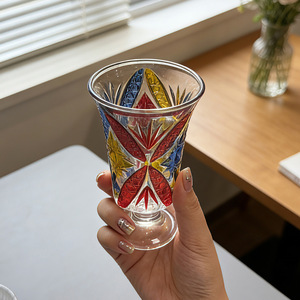 Vaso de Whisky de Cristal Edo Kiriko Tallado a Mano con Recubrimiento de Color, Estilo Japonés Vintage para Whisky, Bourbon, Bar en Casa - Product Image 2