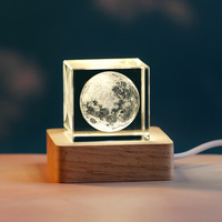Bloc de Cristal 3D Gravé au Laser, Base de Lumière LED, Motif de Nuage, Taille de 50mm, pour Décoration Intérieure, Chambre d'Enfant, Cadeau d'Anniversaire Populaire