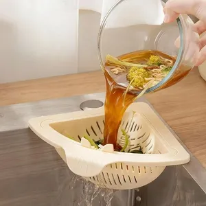 Plastic Kitchen <strong>Sink</strong> Filter Drainage <strong>Basket</strong> with Dry/Wet Separation Magnetic Drainage Hanging Vegetable Washing Function - Product Image 2