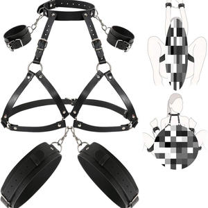 Kit de Bondage Sexual BDSM, Conjunto de Restricciones, Esposas Ajustables para Manos y Tobillos, Correas para Muslos, Correa Cruzada para Cintura, Juguete para Juegos SM para Parejas - Product Image 4
