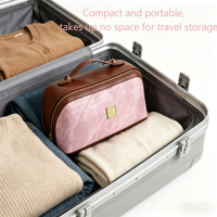 Trousse de maquillage, trousse de toilette bicolore, sac étanche, sac de rangement portable pour rouge à lèvres et cosmétiques pour femme
