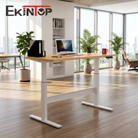 Bureau de travail électrique réglable, design moderne, table d'étude à domicile avec pieds de table pour e-sport