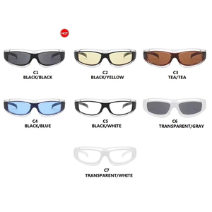 Lunettes de soleil futuristes pour femmes, style steampunk, sportives, design concave pour le street style - Product Image 3