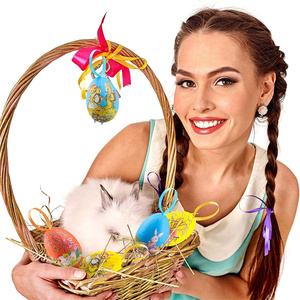 ไข่อีสเตอร์สำหรับตกแต่ง,ไข่แขวนตกแต่งบ้านสไตล์วินเทจมีสีสันอุปกรณ์ของชำร่วยงานเลี้ยงวันหยุด - Product Image 2