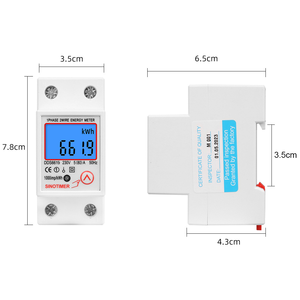 Sinotimer DDS6619-012 2P thiết lập lại đa chức năng năng năng lượng mét 230V 5(80) một Din Rail mout IEC chứng nhận lớp <span class=keywords><strong>1</strong></span>.0, vỏ màu trắng - Product Image 5