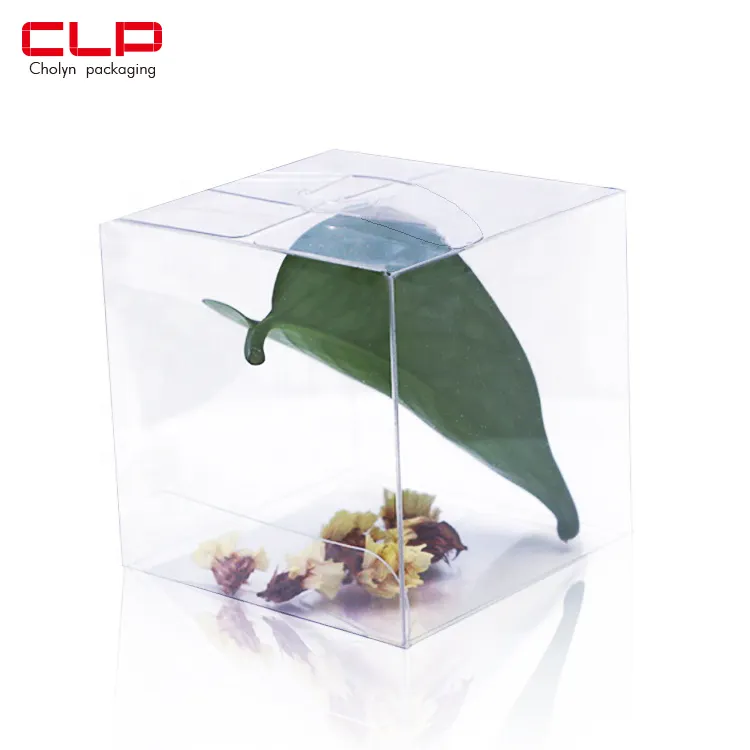 플라스틱 투명한 Foldable 당 축제 선물 호의 상자 PVC CLP 콜린 4x4x4 인치 (10x10x10cm)