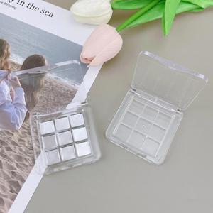 Mini paleta de sombras de ojos de 9 compartimentos, transparente, cuadrada, prensada, con nueve colores, para maquillaje de ojos. - Product Image 4