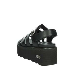 Sandales compensées noires pour femme Cult avec plateforme et lanières ajustables à boucle - Product Image 2