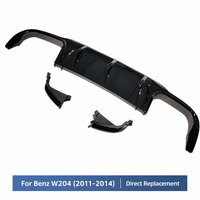 Diffuseur arrière noir brillant style C63 pour Mercedes Benz Classe C W204 2011-2014