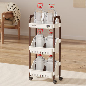 Chariot <span class=keywords><strong>de</strong></span> <span class=keywords><strong>rangement</strong></span> mobile à <span class=keywords><strong>roulettes</strong></span> 2/3/4 niveaux, organisateur <span class=keywords><strong>de</strong></span> <span class=keywords><strong>cuisine</strong></span> en plastique, chariot domestique multifonction, <span class=keywords><strong>meuble</strong></span> <span class=keywords><strong>de</strong></span> présentation autoportant - Product Image 2