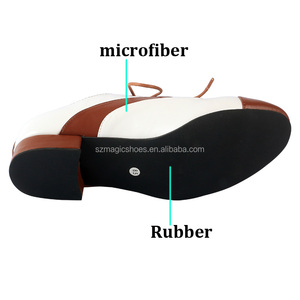 <span class=keywords><strong>Scarpe</strong></span> da ballo latino bianche e marroni personalizzate da <span class=keywords><strong>uomo</strong></span> con Sole in gomma 2.5CM - Product Image 4