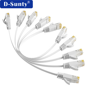 สายแพทช์คอร์ด Cat6 แบบแบน UTP ความเร็วสูง 32AWG ทองแดงแท้ สายอีเธอร์เน็ต RJ45 สีขาว 1ม. 2ม. 3ม. 5ม. 10ม. 15ม. 20ม. 30ม. - Product Image 1