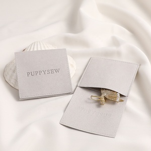 PUPPYSEWJewelry Pouch Bag, High Quality Microfiber Jewelry Envelope Pouch Earrings Necklace Bracelet packing Pouch With Logo - Product Image 2