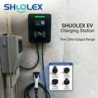 Cargador Inteligente para Vehículos Eléctricos de 22kw, Wallbox OCPP 4G Ethernet Wi-Fi, Control por Aplicación, Estación de Carga de CA de 32A para Estacionamiento Comercial