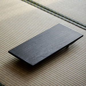 Bandeja de té de madera de nogal tostada al carbón, soporte plano de madera maciza para preparación en seco, antideslizante, estilo japonés Wabi Sabi, para tetera - Product Image 5