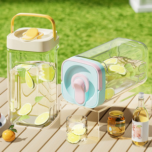 Cold Water Pitcher 3.5L Rectangle With Faucet For <b>Tea</b> Fruit <b>Infusion</b> Camping - Product Image 1
