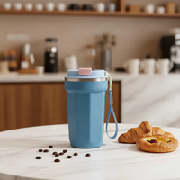 Mug à café isotherme en acier inoxydable avec logo personnalisé, écologique et réutilisable pour les sports de plein air et les voyages