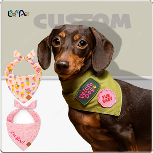 مناديل قطنية جديدة للحيوانات الأليفة لعيد الميلاد للكلاب والقطط، وشاح مثلث الشكل مع نمط مطبوع للصيف والشتاء والربيع - Product Image 3