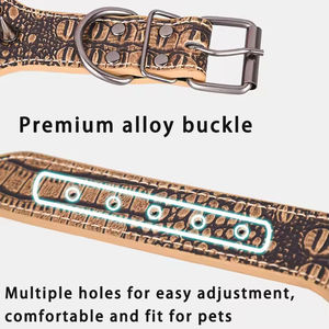 Collier pour <span class=keywords><strong>chien</strong></span> en cuir PU gaufré effet croco, avec rivets et pointes réfléchissantes, design tendance, robuste, pour <span class=keywords><strong>chien</strong></span> de taille moyenne à grande - Product Image 5