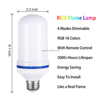 4 modes avec capteur de gravité Lumière de flamme RVB Ampoule à effet de flamme Multicolore Lampe d'émulation de flamme scintillante avec télécommande