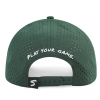 Casquette de baseball unisexe personnalisée HN10 à 5 panneaux, performance, logo brodé, trous découpés au laser, casquette de sport imperméable, casquette en polyester avec cordon