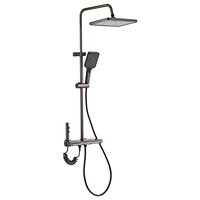 Ensemble de douche numérique OEM ODM avec affichage numérique, 4 fonctions, finition bronze, pommeau de pluie, douchette à main, jets latéraux, eau chaude et froide, vente en gros