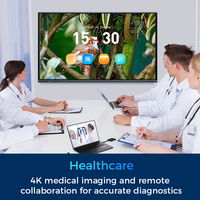 Tableau blanc interactif LCD 4K de 55/65 pouces, système double Android 15/Windows, montage mural, tableau blanc intelligent pour l'éducation et l'enseignement scolaire