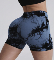 Shorts de sport taille haute effet push-up, grandes tailles XS-5XL, en Spandex/Nylon infroissable tie-dye pour le yoga et l'entraînement physique