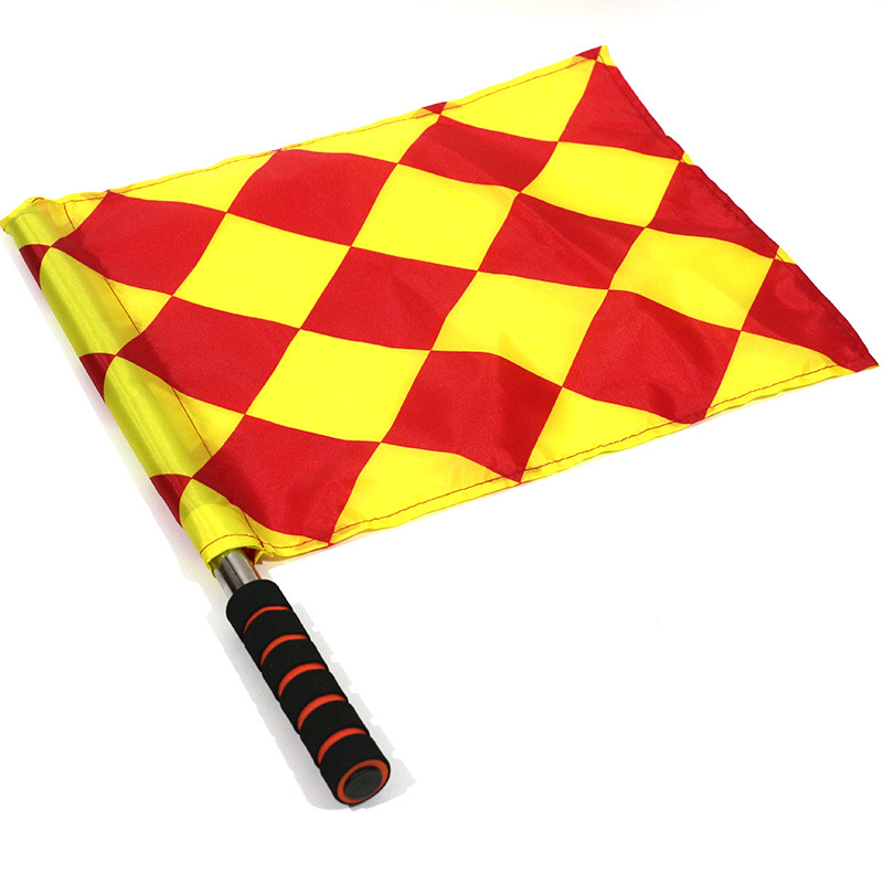 Lot De 2 Drapeaux D’Arbitre De Football ROMISBABA – Manche Métal, 56 Cm, Polyester – Signalisation Et Animation