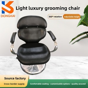 Fauteuil <span class=keywords><strong>de</strong></span> Barbier Personnalisé pour Hommes avec Siège en Cuir, Cadre Métallique, Réglage Rotatif et <span class=keywords><strong>de</strong></span> Hauteur, Design Luxe Léger pour Salons <span class=keywords><strong>de</strong></span> <span class=keywords><strong>Coiffure</strong></span> - Product Image 2