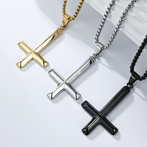 Instagram-worthy, niche yunnique style inverted cross necklace for men, a rebellious and individualistic <b>titanium</b> s - Product Image 2