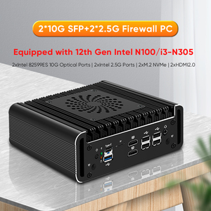 Topton Router Firewall Solid 2x10G SFP + <span class=keywords><strong>i3</strong></span> N305 N100 2xi226-V 2.5G 2xNVMe 2xHD DDR5 PC Mini pfSense Proxmox komputer ESXi AES-NI - Product Image 2