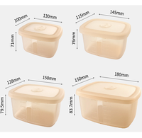Nouvelle Tendance Boîte à Lunch en Silicone Qualité Alimentaire, Boîte de Rangement Congélateur, Boîte de Conservation Fruits et Légumes, Boîte de Sub-emballage Congelé, Boîte de Fraîcheur