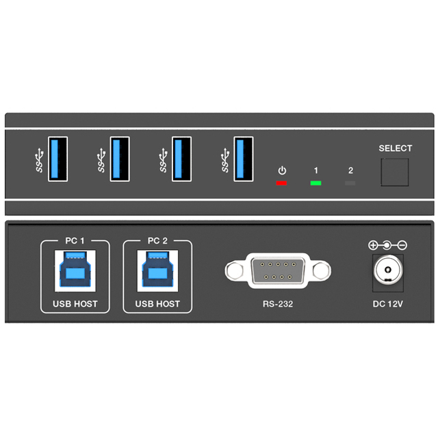 2x4 USB 3.2 Gen1 Switcher Enables 2 Computers to Share 4 USB 3.2 Gen1 Devices