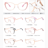 MS 95690, gran oferta, gafas de diseñador coloridas a la moda para mujer, gafas ópticas para miopía con luz Anti-azul de Metal, montura con logotipo personalizado