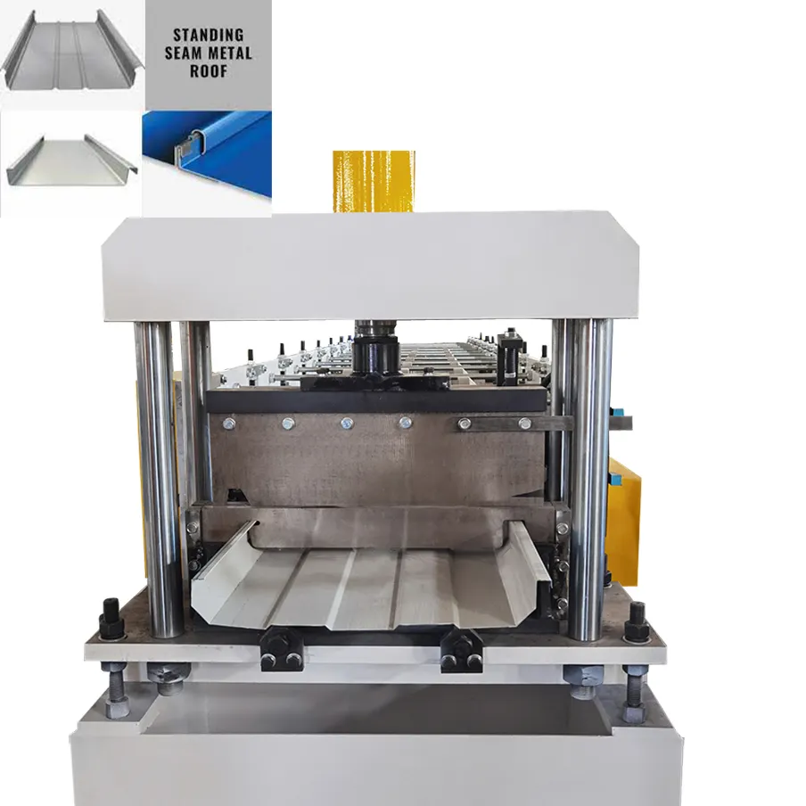 Máquina para fazer telhas máquina de costura em pé máquina formadora de rolos de bloqueio de pressão