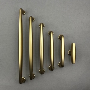 Zinc alloy retro simple drawer <b>cabinet</b> door handle champagne copper <b>cabinet</b> door electroplating installation solid hand - Product Image 4