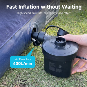 GR-196 DELLATE Electric <b>Air</b> <b>Pump</b> 220V Inflator Deflator for <b>Air</b> <b>Bed</b> Sofa Pool Vacuum Storage Plastic Body Black - Product Image 3