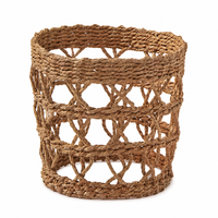 Panier en jonc de mer et jute tressé à la main, support de vase, porte-gobelet, décoration de table en fibres naturelles, vente en gros OEM, panier en corde tressée