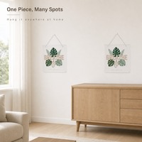 Vierkante transparante acryl wandplaat botanische BREATHE kunst 20x20cm multiplaats hangende decoratie