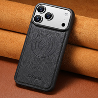 Coque de téléphone SUTENI pour iPhone 18 Pro Max, chargement magnétique sans fil, texture litchi, effet givré, simili cuir, compatible 17 16 Plus 15 14 13